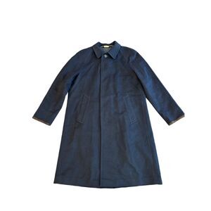Paul Stuart Wool Alpaca Overcoat Navy Merten Minimal Luxury Coat